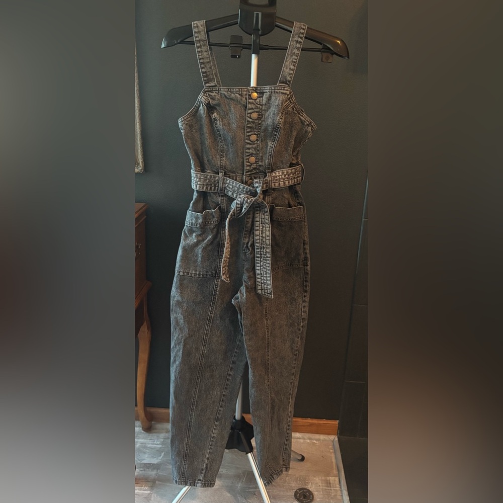 Universal Thread Black Denim Women's Jumpsuit - Picture 2 of 6